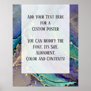 Poster Ajouter Votre Texte Personnalisé Encre D'Alcool Ab