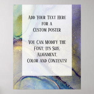 Poster Ajouter Votre Texte Personnalisé Encre D'Alcool Ab