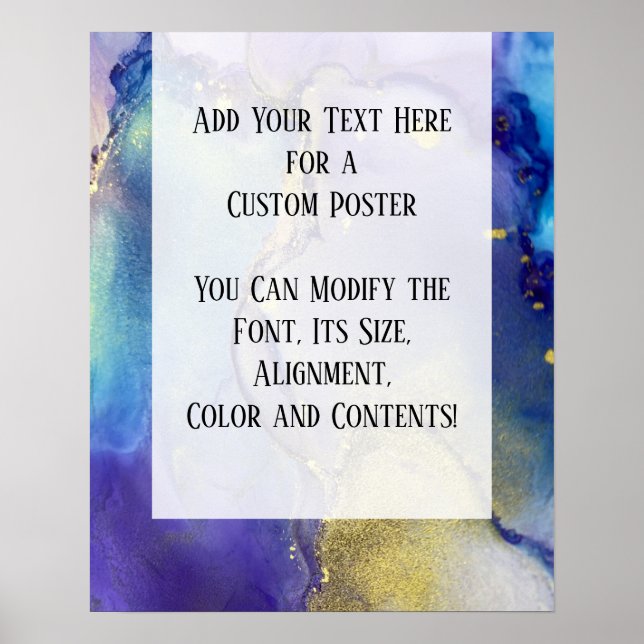 Poster Ajouter Votre Texte Personnalisé Encre D'Alcool Ab (Devant)