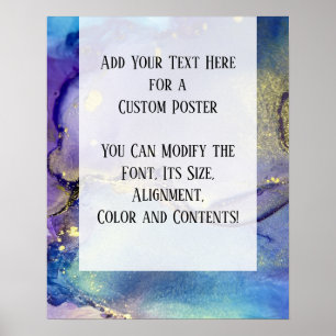 Poster Ajouter Votre Texte Personnalisé Encre D'Alcool Ab