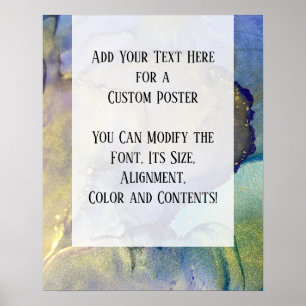 Poster Ajouter Votre Texte Personnalisé Encre D'Alcool Ab