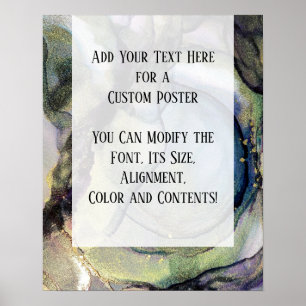 Poster Ajouter Votre Texte Personnalisé Encre D'Alcool Ab