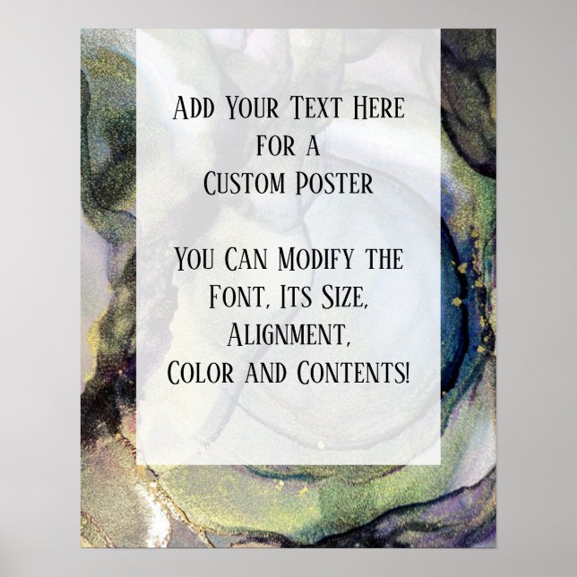 Poster Ajouter Votre Texte Personnalisé Encre D'Alcool Ab (Devant)