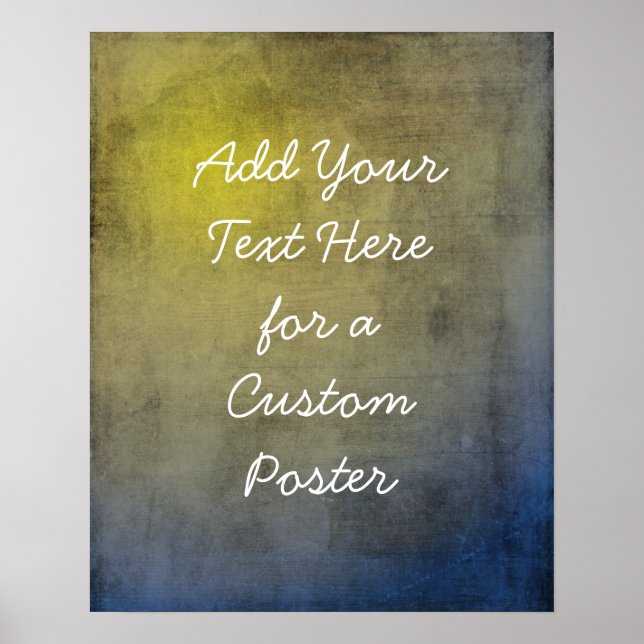 Poster Ajouter Votre Texte Personnalisé Jaune & Bleu Grun (Devant)