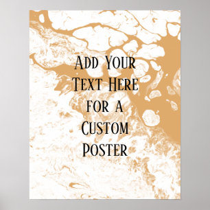 Poster Ajouter Votre Texte Personnalisé Marbre Blanc & Cr