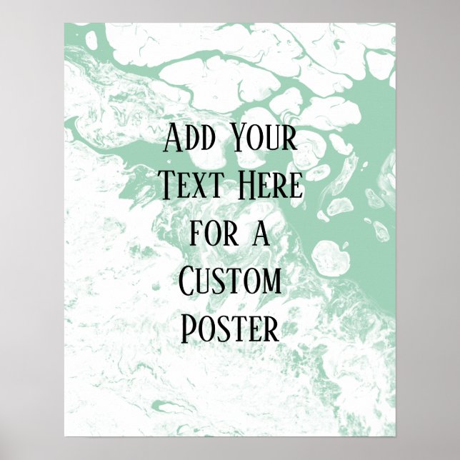 Poster Ajouter Votre Texte Personnalisé, Marbre Blanc Et  (Devant)