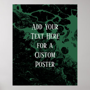 Poster Ajouter votre texte personnalisé Marbre noir et fe