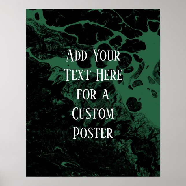 Poster Ajouter votre texte personnalisé Marbre noir et fe (Devant)