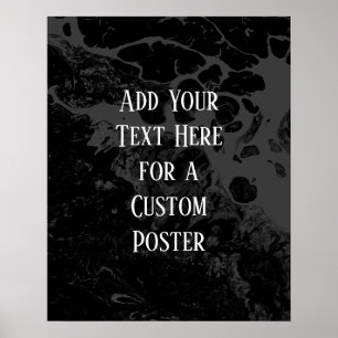 Poster Ajouter votre texte personnalisé Marbre noir et gr