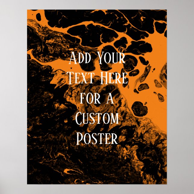 Poster Ajouter votre texte personnalisé Marbre noir et or (Devant)