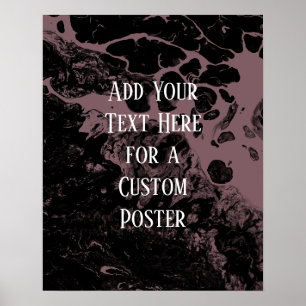 Poster Ajouter Votre Texte Personnalisé Marbre Noir & Noi