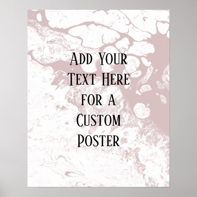 Poster Ajouter Votre Texte Personnalisé, Marbre Rose Blan (Devant)