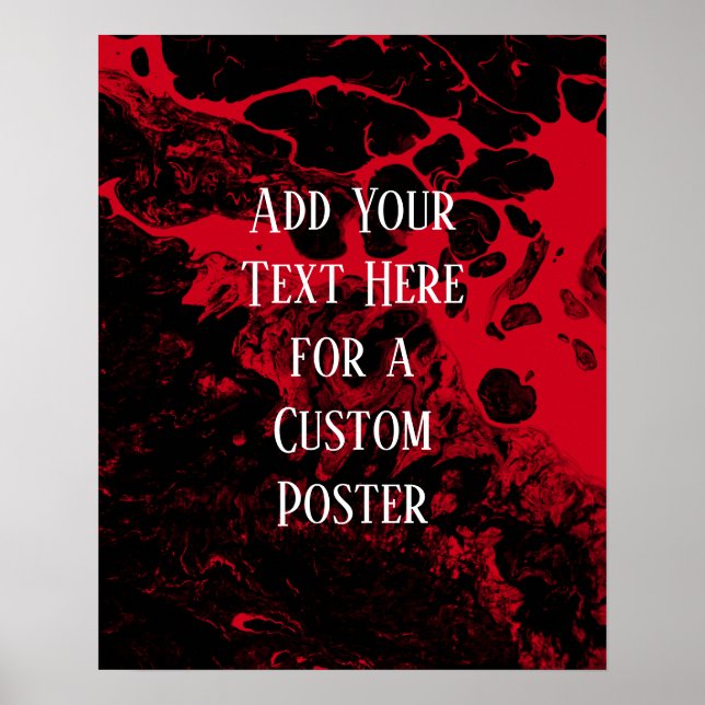 Poster Ajouter votre texte personnalisé Marbre rouge noir (Devant)