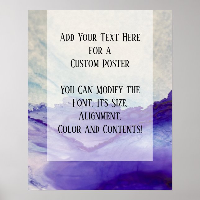 Poster Ajouter Votre Texte Personnalisé Purple Abstrait E (Devant)