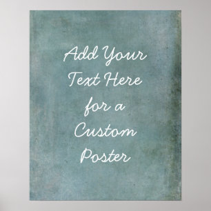 Poster Ajouter votre texte personnalisé Subtil Blue Grung