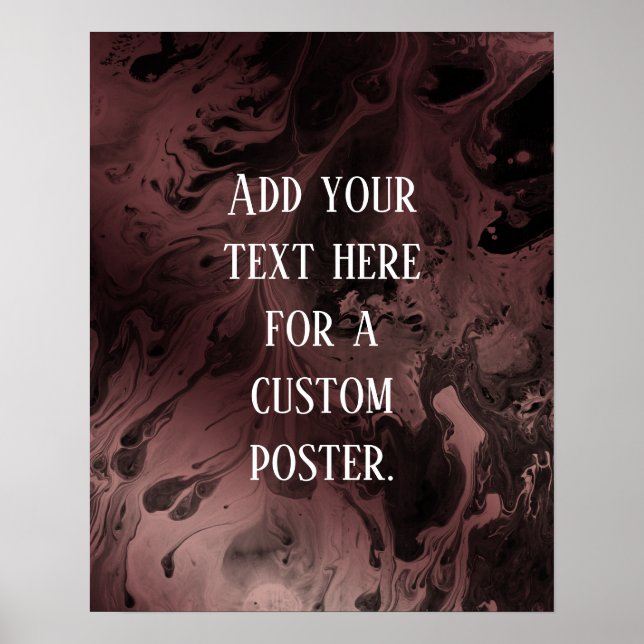 Poster Ajouter votre texte personnalisé sur Rose Gold & B (Devant)
