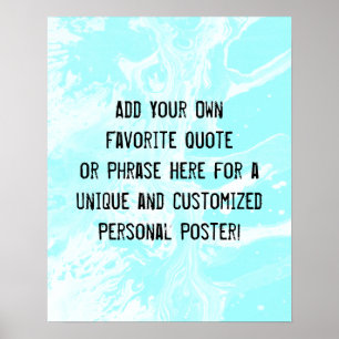Poster Ajoutez Votre Citation Personnalisée Marbre Blanc