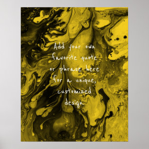 Poster Ajoutez Votre Citation Personnalisée Marbre Noir,