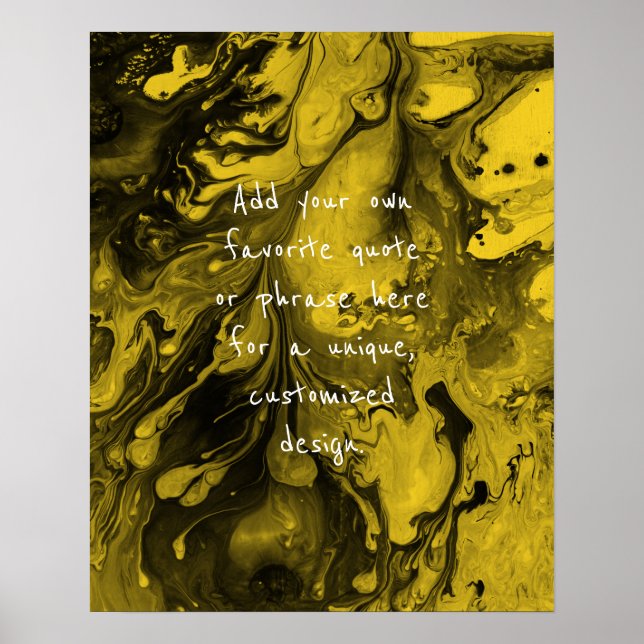 Poster Ajoutez Votre Citation Personnalisée Marbre Noir,  (Devant)