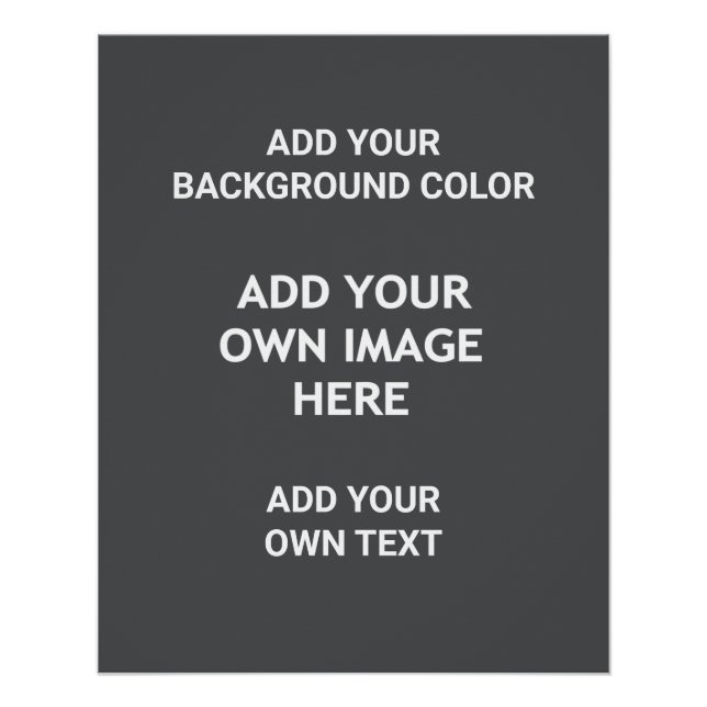 Poster Ajoutez votre couleur arrière - plan, votre image, (Devant)