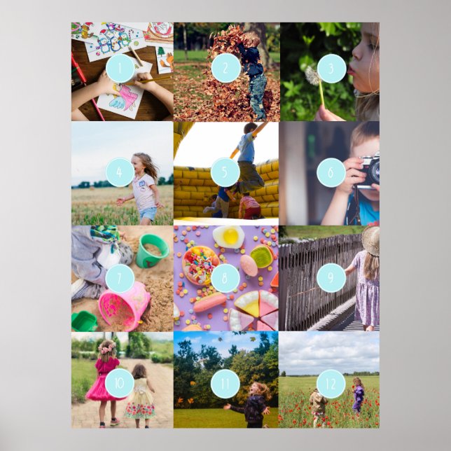 Poster Ajoutez votre propre carte personnalisable de 12 p (Devant)