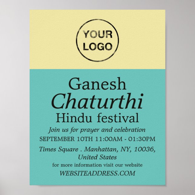 Poster Ajoutez Votre Propre Logo, Hindu Event Advertising (Devant)