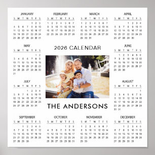 Poster Ajoutez votre propre photo de famille Calendrier 2