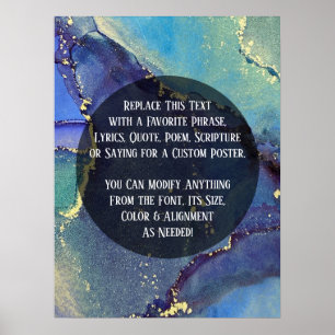 Poster Ajoutez Votre Texte Personnalisé Abstrait Organiqu