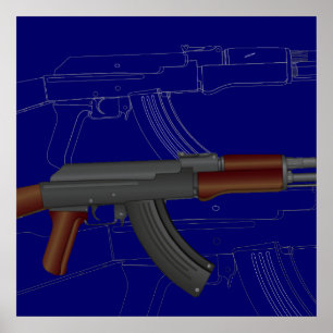 Poster AK47 BluePrint