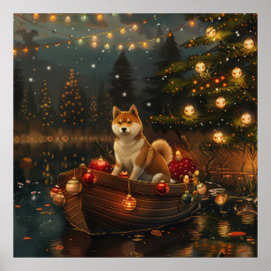 Poster Akita Christmas Festive Voyage