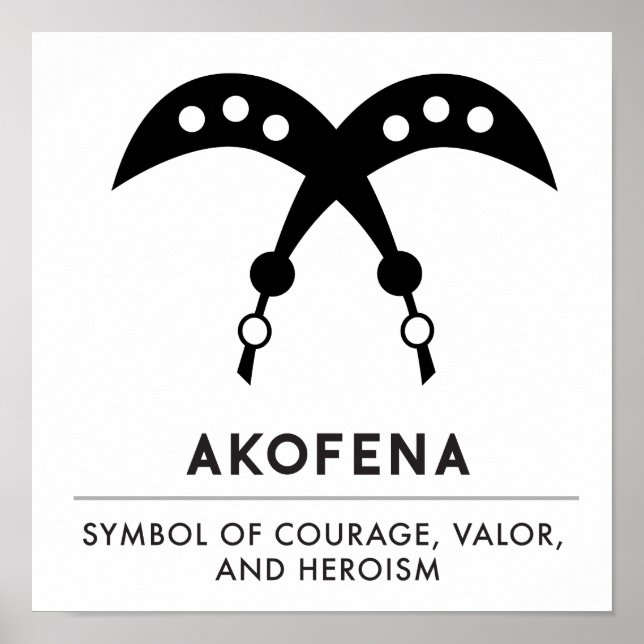 Poster AKOFENA | Symbole Adinkra du courage et de la vail (Devant)