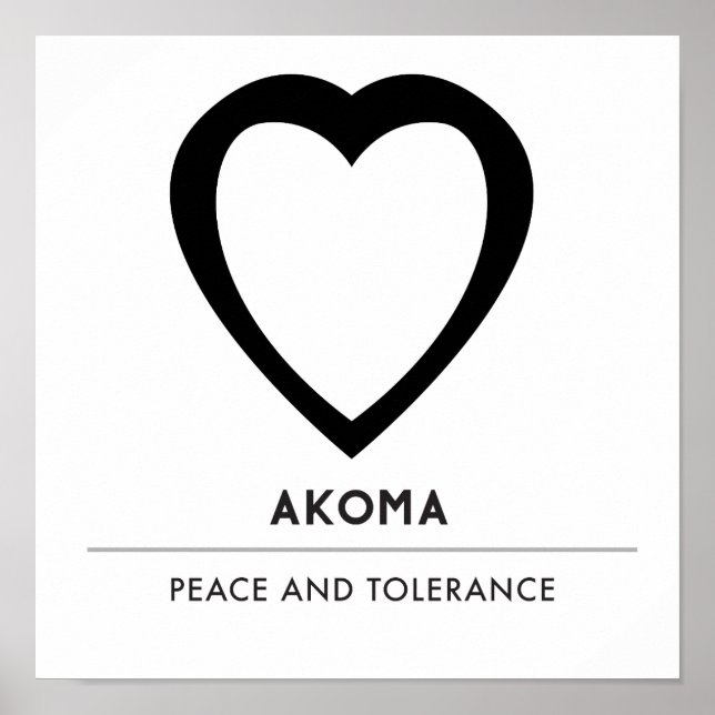 Poster Akoma | Symbole pour la patience et la tolérance b (Devant)