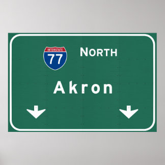 Poster Akron Ohio oh Autoroute Interstate Freeway :