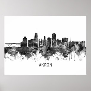 Poster Akron Ohio Skyline