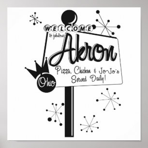 Poster Akron - pizza, poulet et JoJo