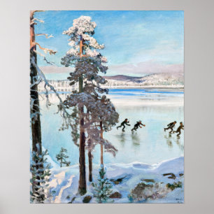 Poster Akseli Gallen-Kallela - Skaters près de Kalela Sho