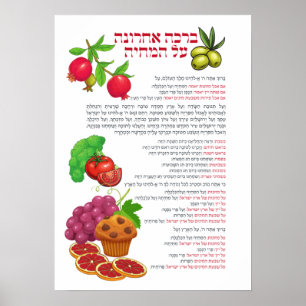 Poster Al haMichya Bénédiction hébraïque après la no