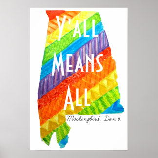 Poster Alabama Égalité "Y'all Signifie All" Matte Print