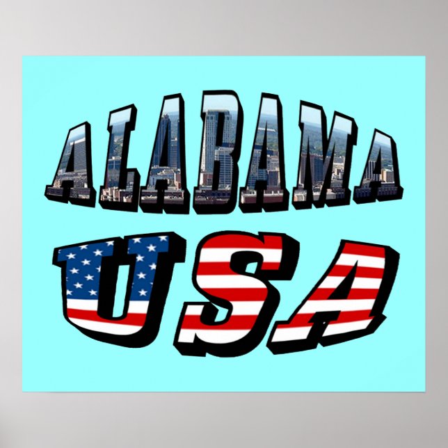 Poster Alabama Photo et USA Flag Font (Devant)