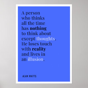 Poster Alan Watts Cite Sur La Réflexion