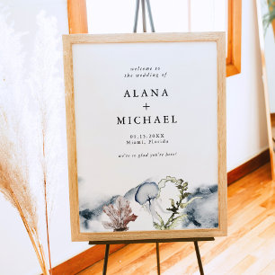 Poster ALANA Océan tropical Coral Beach Mariage Bienvenue