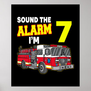 Poster Alarme Son Enfants Im 7 Enfants Pompier Camion Pom