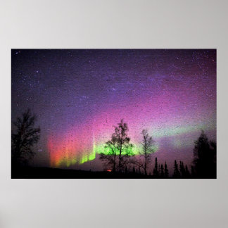 Poster Alaska Aurores Boréales Ciel Nuit Crépitement Art