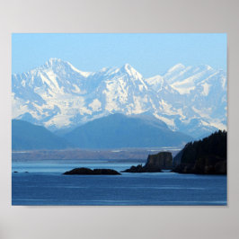 Poster Alaska Coast Mountains Ocean Photo