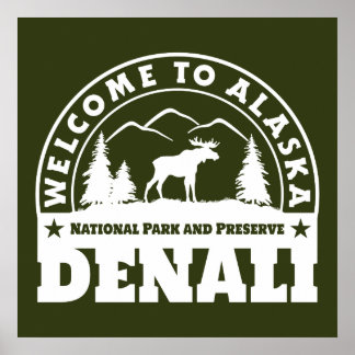 Poster Alaska. Parc national et réserve de Denali