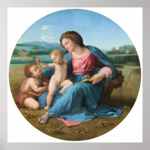 Poster Alba Madonna Raphael Renaissance Arrière - plan bl