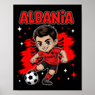 Poster Albanie Kid Goal Drapeau de l'Albanie Pour les Alb