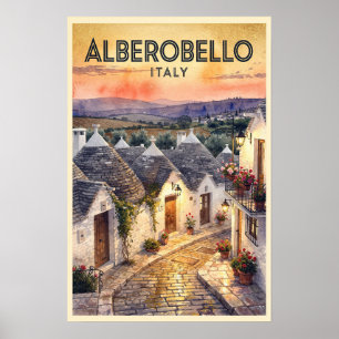 Poster Alberobello Italie Voyage Rétro