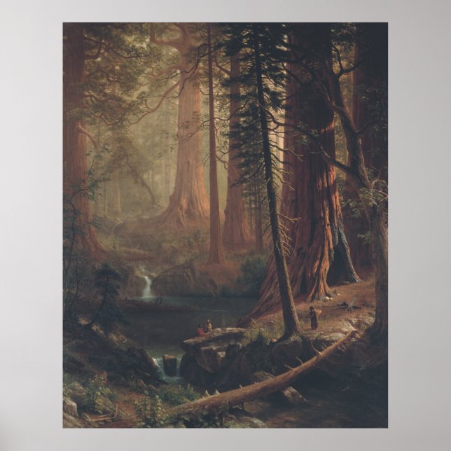 Poster Albert Bierstadt Arbres séquoias géants de Califor (Devant)