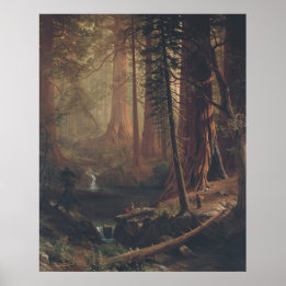 Poster Albert Bierstadt Arbres séquoias géants de Califor